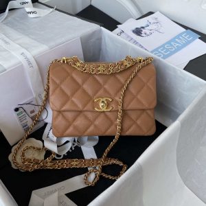 chanel as3580 small flap bag lambskin lambskin gold tone metal brown 001 luxibags.ru .jpg