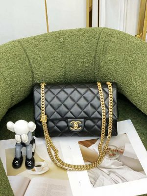 chanel as3609 flap bag lambskin lambskin gold tone metal black 001 luxibags.ru .jpg