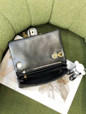 chanel as3609 flap bag lambskin lambskin gold tone metal black 006 luxibags.ru .jpg