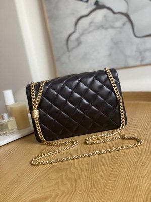 chanel as3609 flap bag lambskin lambskin gold tone metal dark brown 002 luxibags.ru .jpg