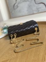 chanel as3609 flap bag lambskin lambskin gold tone metal dark brown 006 luxibags.ru .jpg