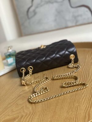 chanel as3609 flap bag lambskin lambskin gold tone metal dark brown 006 luxibags.ru .jpg