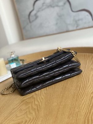 chanel as3609 flap bag lambskin lambskin gold tone metal dark brown 007 luxibags.ru .jpg