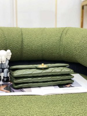 chanel as3609 flap bag lambskin lambskin gold tone metal green 005 luxibags.ru .jpg