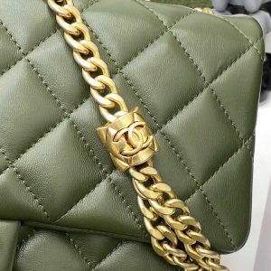 chanel as3609 flap bag lambskin lambskin gold tone metal green 008 luxibags.ru .jpg