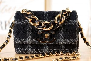 chanel as3611 small flap bag wool tweed gold tone metal black gray 002 luxibags.ru .jpg