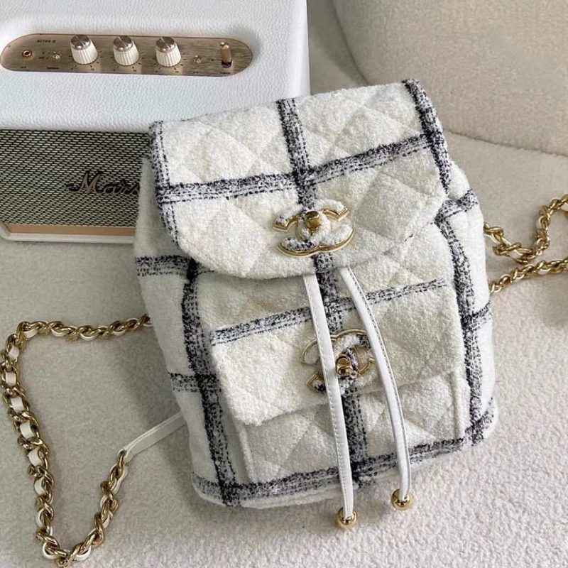 chanel as3615 backpack wool tweed gold tone metal white black 001 luxibags.ru .jpg
