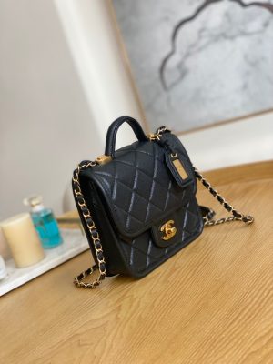 chanel as3652 small flap bag with top handle calfskin gold tone metal black 003 luxibags.ru .jpg