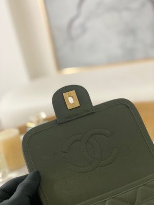 chanel as3652 small flap bag with top handle calfskin gold tone metal dark green 005 luxibags.ru .jpg