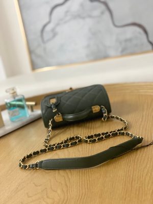 chanel as3652 small flap bag with top handle calfskin gold tone metal dark green 006 luxibags.ru .jpg