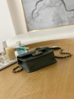 chanel as3652 small flap bag with top handle calfskin gold tone metal dark green 007 luxibags.ru .jpg