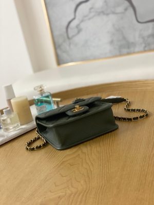 chanel as3652 small flap bag with top handle calfskin gold tone metal dark green 007 luxibags.ru .jpg