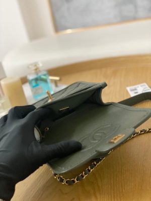 chanel as3652 small flap bag with top handle calfskin gold tone metal dark green 009 luxibags.ru .jpg