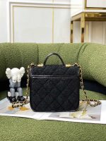 chanel as3652 small flap bag with top handle cotton wool tweed gold tone metal black 003 luxibags.ru .jpg
