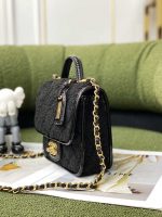chanel as3652 small flap bag with top handle cotton wool tweed gold tone metal black 004 luxibags.ru .jpg