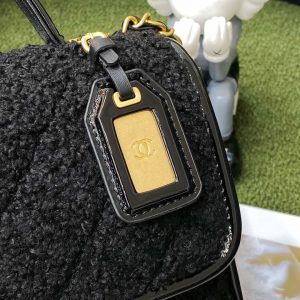 chanel as3652 small flap bag with top handle cotton wool tweed gold tone metal black 008 luxibags.ru .jpg