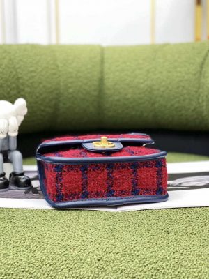 chanel as3652 small flap bag with top handle cotton wool tweed gold tone metal black and red 005 luxibags.ru .jpg
