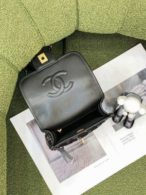 chanel as3652 small flap bag with top handle cotton wool tweed gold tone metal black and white 006 luxibags.ru .jpg