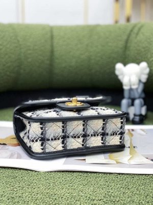 chanel as3652 small flap bag with top handle cotton wool tweed gold tone metal grey and beige 006 luxibags.ru .jpg