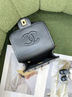 chanel as3652 small flap bag with top handle cotton wool tweed gold tone metal grey and beige 007 luxibags.ru .jpg