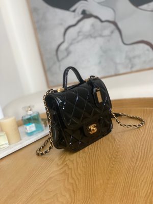 chanel as3652 small flap bag with top handle patent calfskin gold tone metal black 004 luxibags.ru .jpg