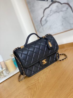 chanel as3653 small flap bag with top handle calfskin gold tone metal black 003 luxibags.ru .jpg