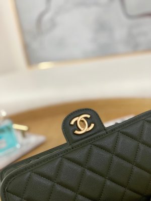 chanel as3653 small flap bag with top handle calfskin gold tone metal dark green 004 luxibags.ru .jpg