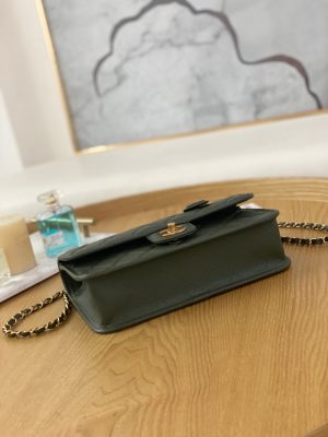 chanel as3653 small flap bag with top handle calfskin gold tone metal dark green 007 luxibags.ru .jpg