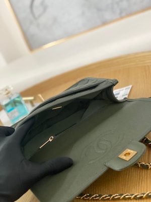 chanel as3653 small flap bag with top handle calfskin gold tone metal dark green 008 luxibags.ru .jpg