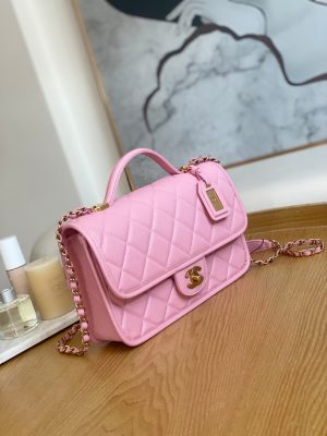 chanel as3653 small flap bag with top handle calfskin gold tone metal pink 003 luxibags.ru .jpg