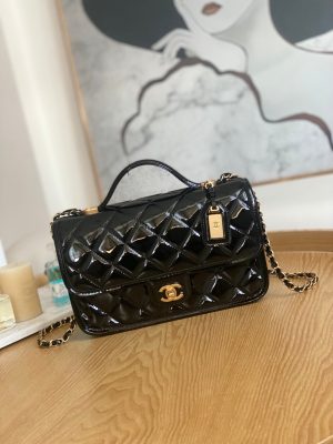 chanel as3653 small flap bag with top handle patent calfskin gold tone metal black 001 luxibags.ru .jpg