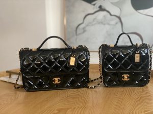 chanel as3653 small flap bag with top handle patent calfskin gold tone metal black 010 luxibags.ru .jpg