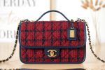chanel as3653 small flap bag with top handle wool tweed gold tone metal red and navy blue 002 luxibags.ru .jpg