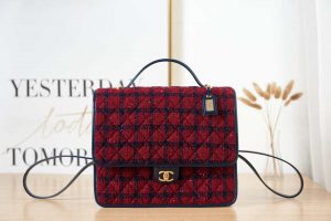 chanel as3662 large backpack wool tweed gold tone metal wine red 003 luxibags.ru .jpg