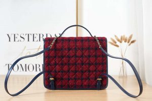 chanel as3662 large backpack wool tweed gold tone metal wine red 004 luxibags.ru .jpg