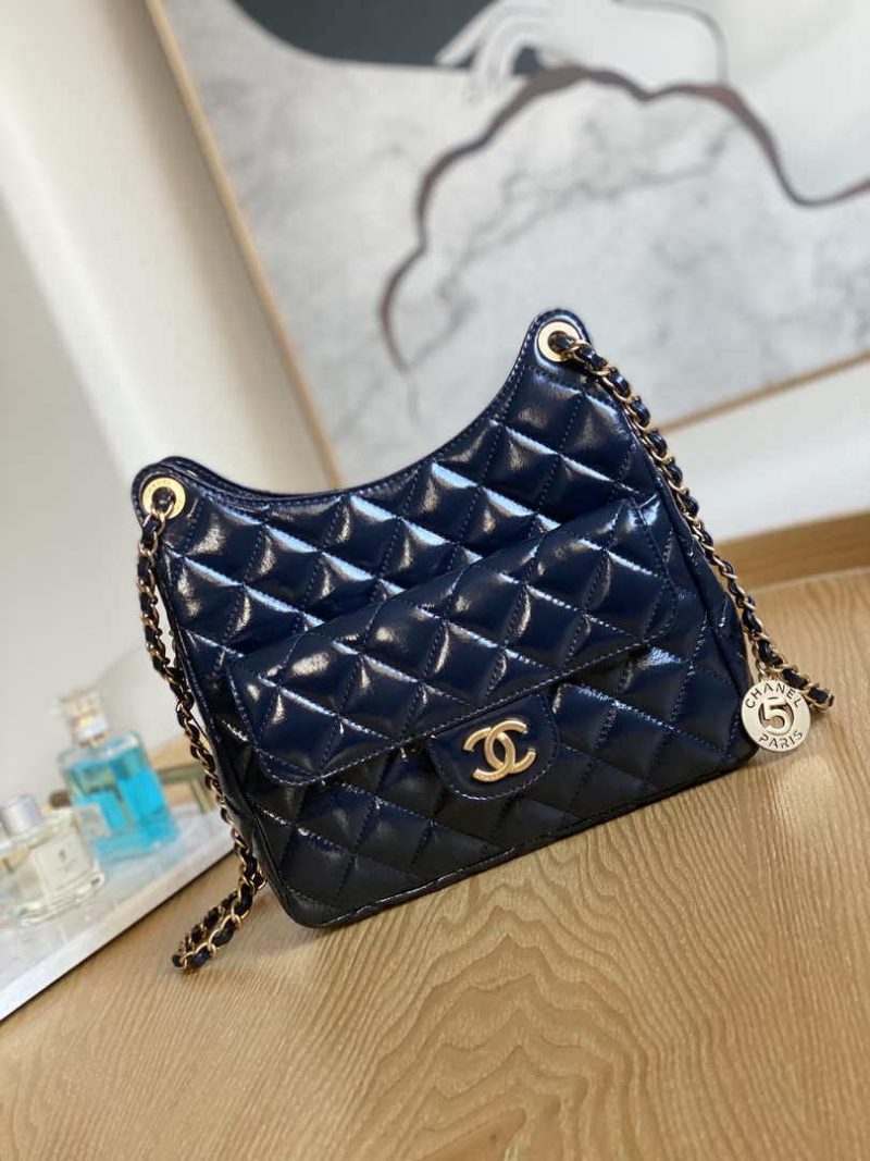 chanel as3690 hobo handbag shiny crumpled calfskin gold tone metal navy blue 002 luxibags.ru .jpg