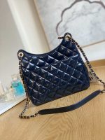 chanel as3690 hobo handbag shiny crumpled calfskin gold tone metal navy blue 003 luxibags.ru .jpg