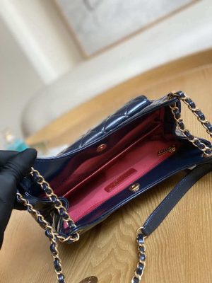 chanel as3690 hobo handbag shiny crumpled calfskin gold tone metal navy blue 008 luxibags.ru .jpg