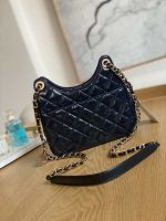 chanel as3710 small hobo handbag shiny crumpled calfskin gold tone metal navy blue 002 luxibags.ru .jpg
