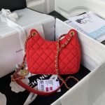 chanel as3710 small hobo handbag velvet gold tone metal red 002 luxibags.ru .jpg