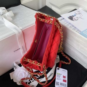 chanel as3710 small hobo handbag velvet gold tone metal red 006 luxibags.ru .jpg