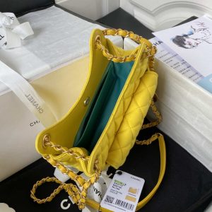 chanel as3710 small hobo handbag velvet gold tone metal yellow 007 luxibags.ru .jpg