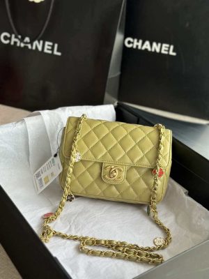 chanel as3737 mini flap bag lambskin enamel gold tone metal yellow 001 1 luxibags.ru .jpg