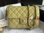 chanel as3737 mini flap bag lambskin enamel gold tone metal yellow 002 1 luxibags.ru .jpg