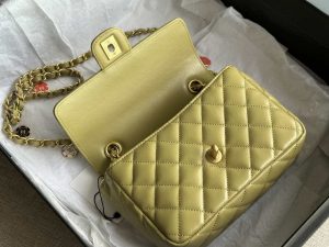 chanel as3737 mini flap bag lambskin enamel gold tone metal yellow 006 1 luxibags.ru .jpg
