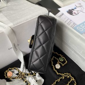 chanel as3738 mini flap bag lambskin enamel gold tone metal black 006 luxibags.ru .jpg