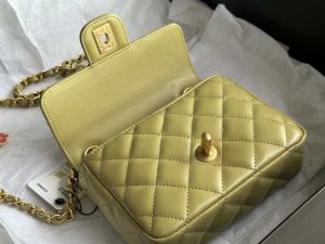 chanel as3738 mini flap bag lambskin enamel gold tone metal yellow 006 luxibags.ru .jpg