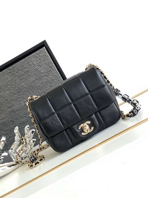 chanel as3744 mini flap bag white lambskin resin gold tone metal black 01 luxibags.ru .jpg
