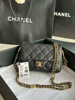 chanel as3757 mini flap bag grained calfskin gold tone metal black 001 luxibags.ru .jpg