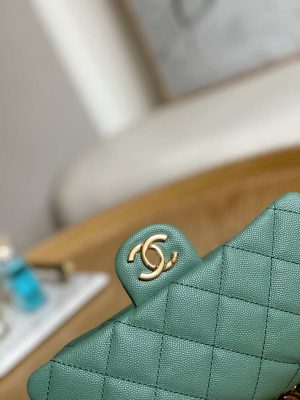 chanel as3757 mini flap bag grained calfskin gold tone metal green 003 luxibags.ru .jpg